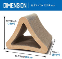 ScratchMe 3-Sided Triangle Cat Scratching Post Scratcher Cardboard, Recycle Corrugated Vertical Cat Board Pads prevents Furniture Damage, Triangular