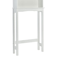 Over-The-Toilet Bathroom Cabinet with Shelf and Two Doors Space-Saving Storage, Easy to Assemble, White