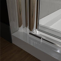 34 to 35-3/8 in. W x 72 in. H Bi-Fold Semi-Frameless Shower Doors in Chrome with Clear Glass