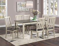 Dining Room Furniture 1pc Dining Table Only Dual Tone Design Antique White / Gray Solid wood Table