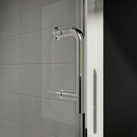 34 to 35-3/8 in. W x 72 in. H Bi-Fold Semi-Frameless Shower Doors in Chrome with Clear Glass