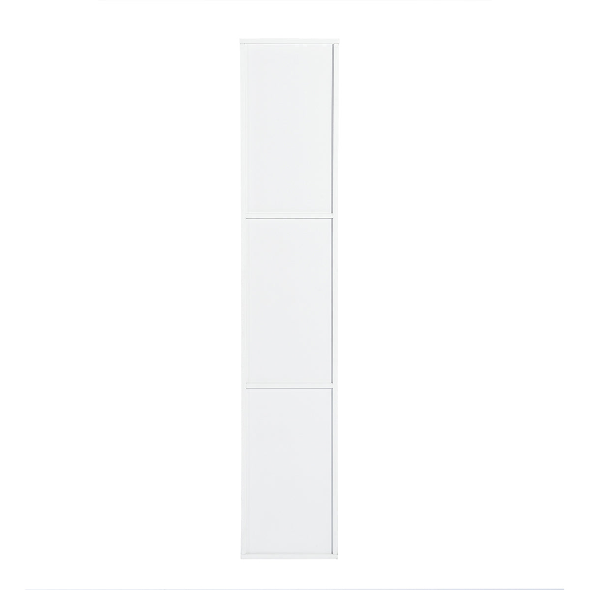 White Bathroom Storage Cabinet with Shelf Narrow Corner Organizer Floor Standing (H63 6 Shelves 2 Door)