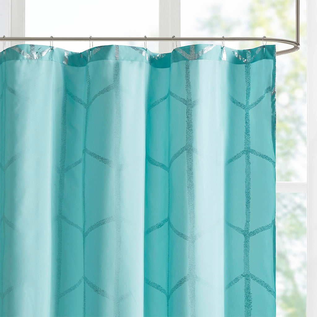 Printed Metallic Shower Curtain