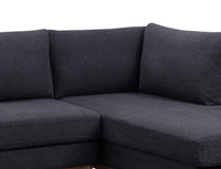 Anisa Black Sherpa Sectional Sofa with Right-Facing Chaise