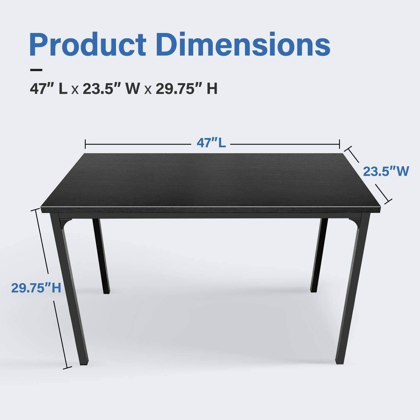 Simple Deluxe Modern Design, Simple Style Table Home Office Computer Desk for Working, Studying, Writing or Gaming, Black