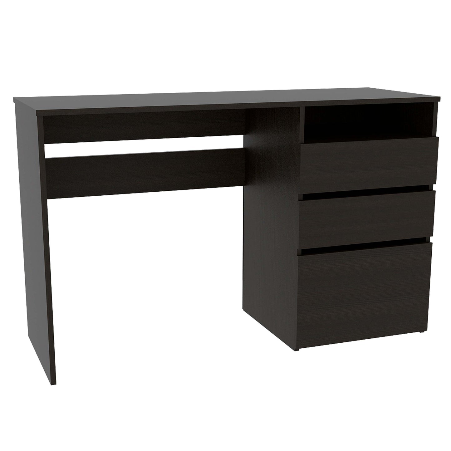 Brook 2 Piece Office Set, Patagonia Bookcase + Kenai 3 Drawers Computer Desk, Black