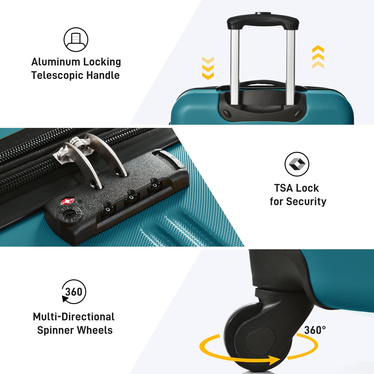 Luggage Sets of 2 Piece Carry on Suitcase Airline Approved,Hard Case Expandable Spinner Wheels