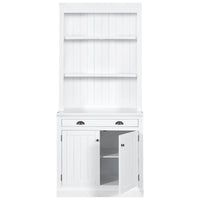 83.4"Tall Bookshelf with LED Lighting, Modern Bookcase with 2 Doors and 1 Drawer,Storage Bookcase with Open Shelves for Living Room,Bedroom,Home Office,White