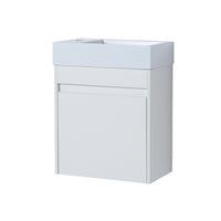 18'' Floating Wall-Mounted Bathroom Vanity with White Resin Sink & Soft-Close Cabinet Door