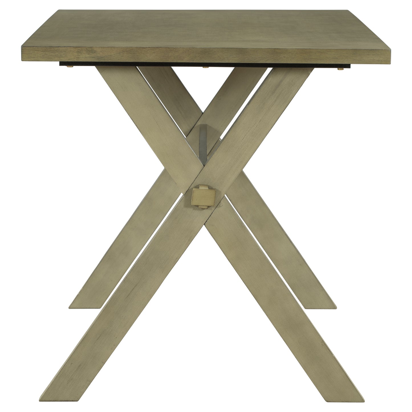 TOPMAX Farmhouse Rustic Wood Kitchen Dining Table with X-shape Legs, Gray Green