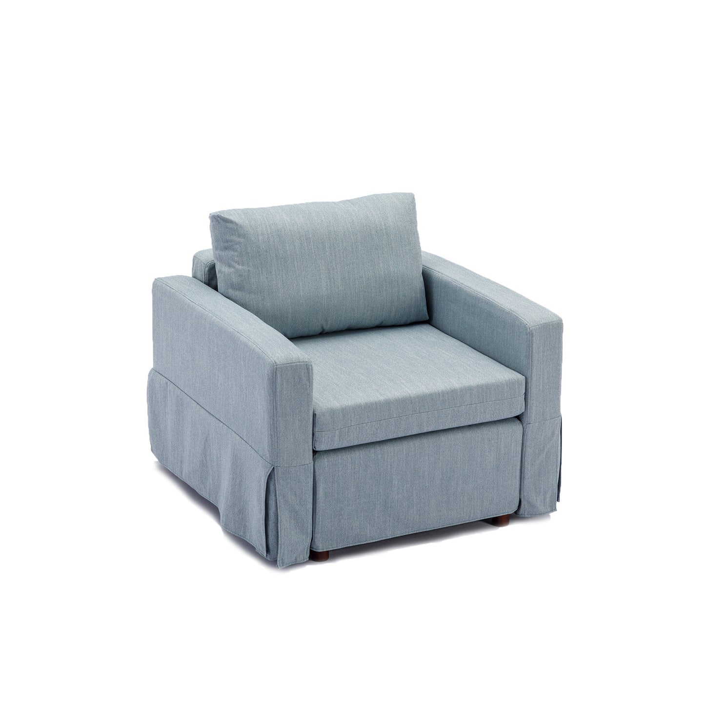 3 Seat Module Sectional Sofa Couch With 1 Ottoman,Seat Cushion and Back Cushion Removable and Washable,Light Blue