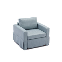 4 Seat Module Sectional Sofa Couch With 2 Ottoman,Seat Cushion and Back Cushion Removable and Washable,Light Blue