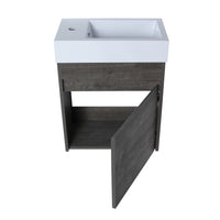 18'' Floating Wall-Mounted Bathroom Vanity with White Resin Sink & Soft-Close Cabinet Door