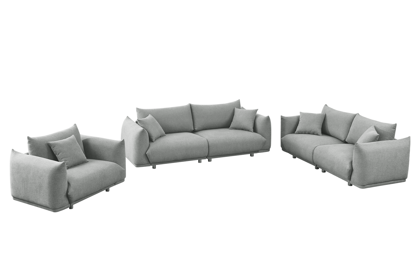 3-seater + 2-seater + 1-seater combination sofa Modern Couch for Living Room Sofa,Solid Wood Frame and Stable Metal Legs, 5 Pillows, Sofa Furniture for Apartment