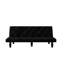 2534B Sofa converts into sofa bed 66" black velvet sofa bed suitable for family living room, apartment, bedroom