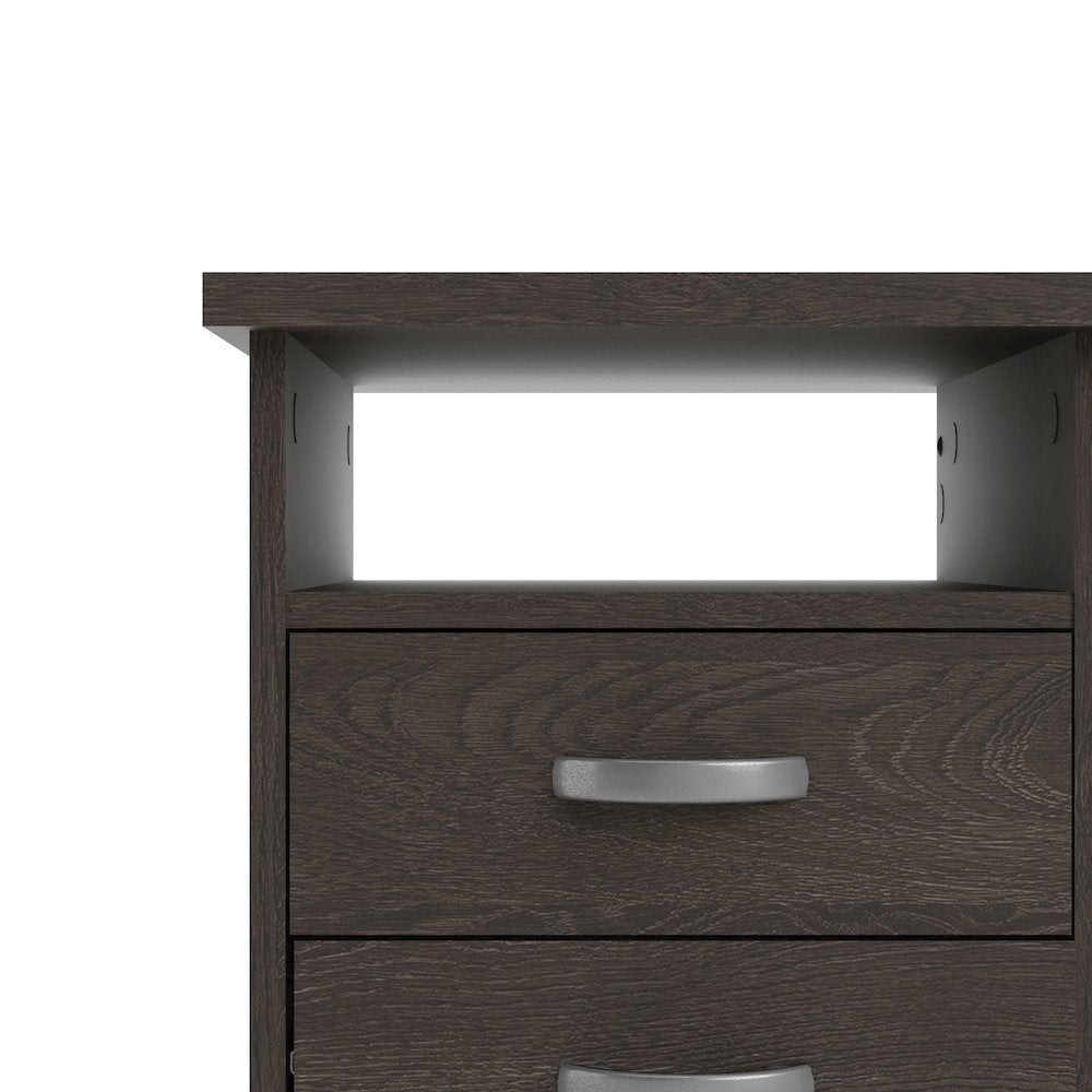 Modern Desk with 5 Storage Drawers for Living Room or Home Office, Dark Chocolate