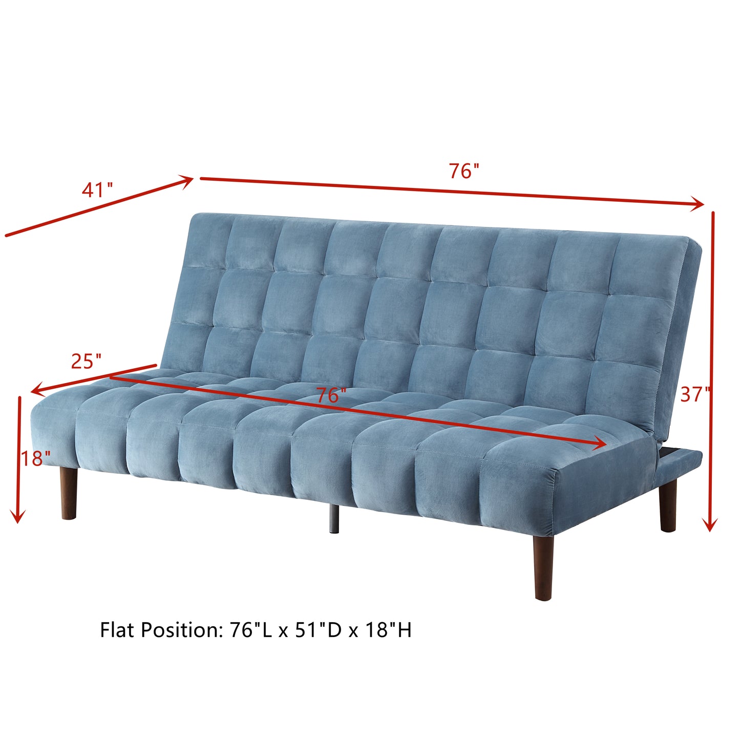 ACME Yolandi Adjustable Sofa  in Teal Velvet & Dark Walnut Finish 57202