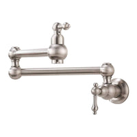 Pot Filler Faucet Wall Mount,with Double Joint Swing Arms Brushed Nickel