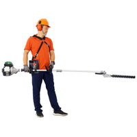 9 in 1 Multi-Functional Trimming Tool, 38CC 4 stroke Garden Tool System with Gas Pole Saw, Hedge Trimmer, Grass Trimmer, and Brush Cutter EPA Compliant