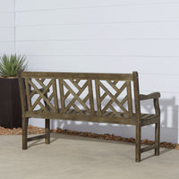 Renaissance Outdoor Patio 5-foot Hand-scraped Wood Garden Bench