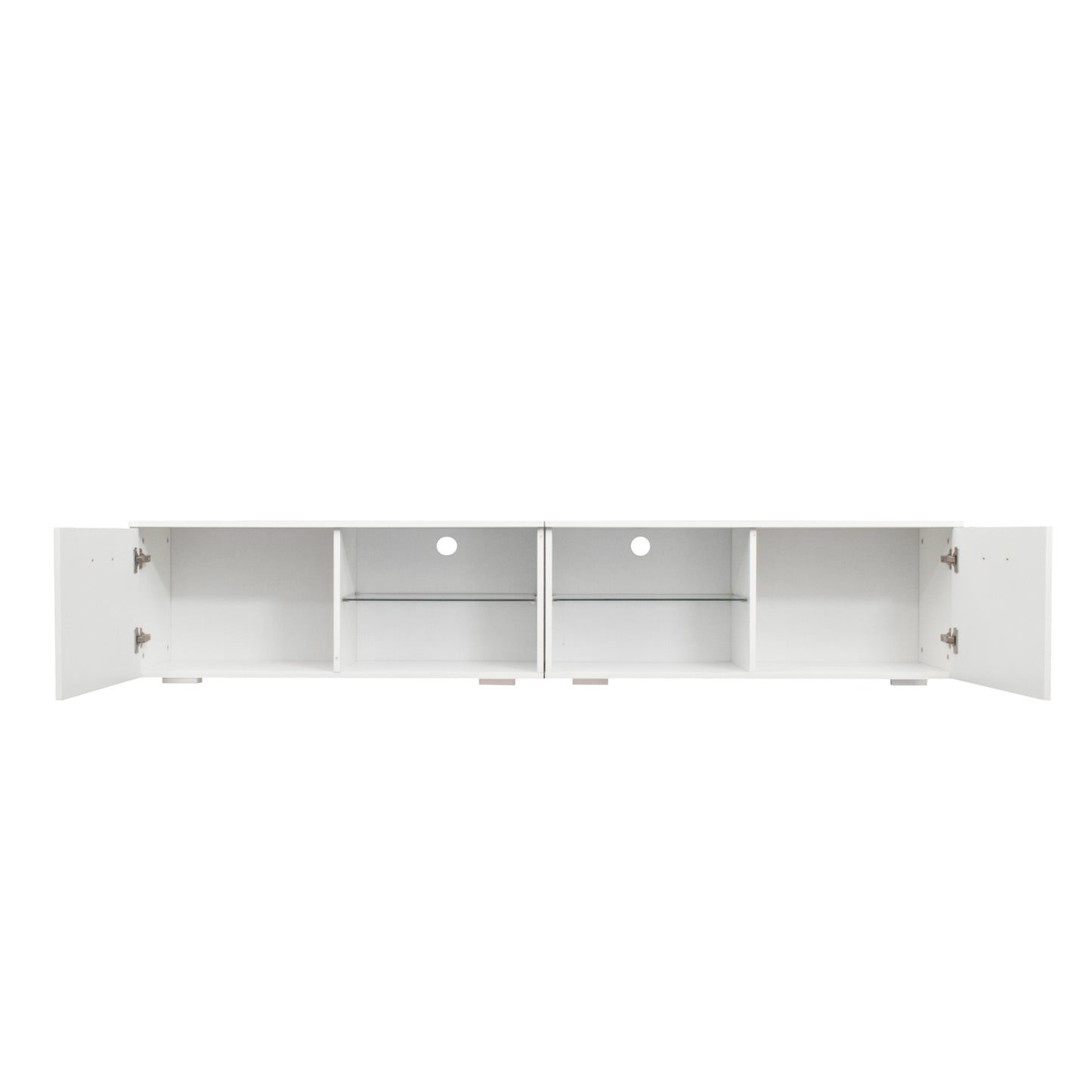 TV cabinet with LED light, white TV cabinet