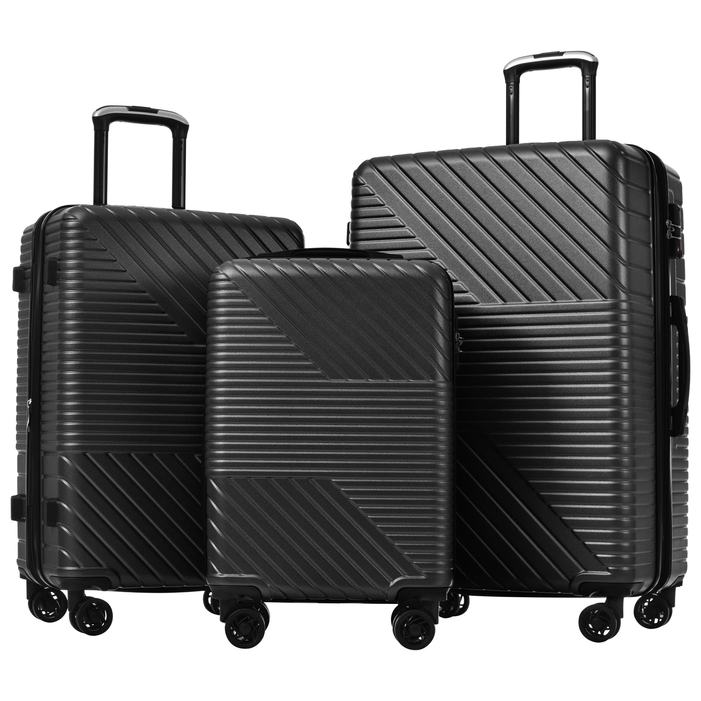 Hardshell Luggage Sets 3 Piece double spinner 8 wheels Suitcase with TSA Lock Lightweight 20''24''28''