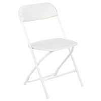 Hercules™ Series Plastic Folding Chair - White - 650LB Weight Capacity Comfortable Event Chair - Lightweight Folding Chair -