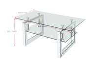 W 39.4" X D 19.7 " X H 17.7" Transparent tempered glass coffee table, coffee table