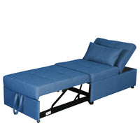 Folding Ottoman Sofa Bed (Blue)