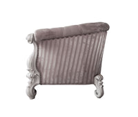 ACME Versailles  Chair w/2 Pillows, Ivory Fabric & Bone White Finish LV01396