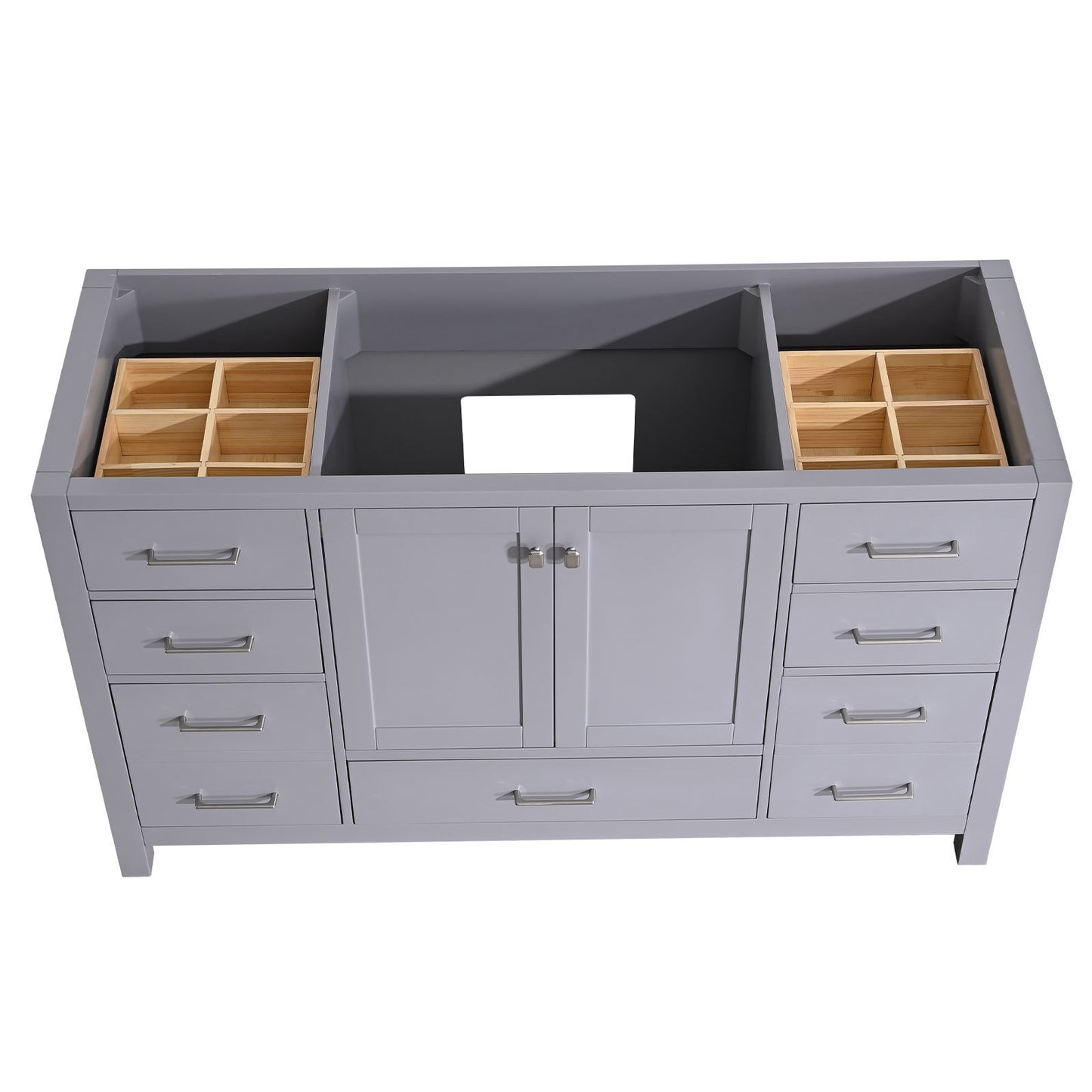 Bathroom Vanity Base Cabinet only, Single Bath Vanity in Gray, Bathroom Storage with Soft Close Doors and Drawers