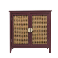 Set of 2, 2 Door Cabinet,Naturel Rattan,Suitable for Bedroom, Living Room, Study