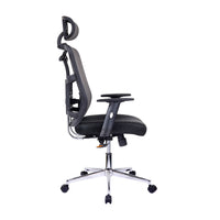 Techni Mobili High Back Executive Mesh Office Chair with Arms, Lumbar Support and Chrome Base, Black