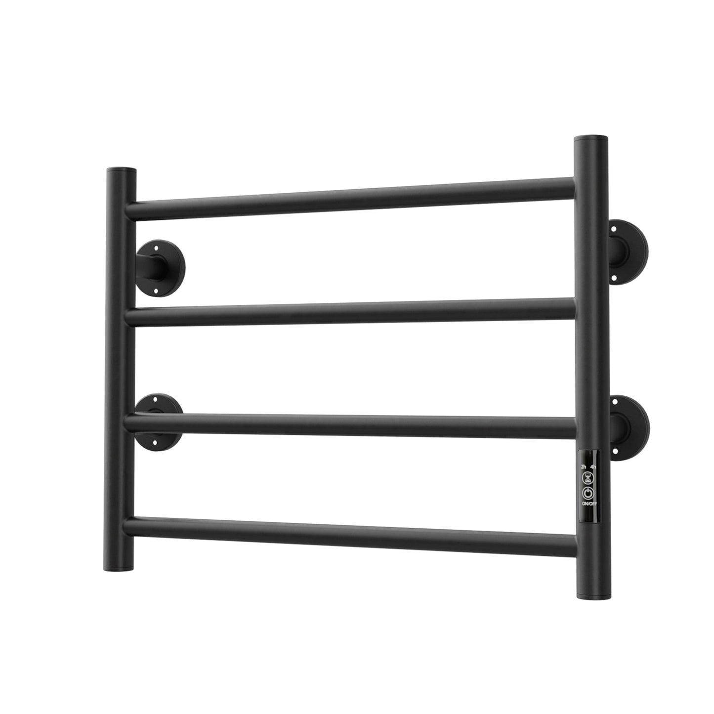 Electric Heated Towel Warmer 4 Bars for Bathroom, Stainless Steel Wall Mounted Heated Towel Drying Rack Black