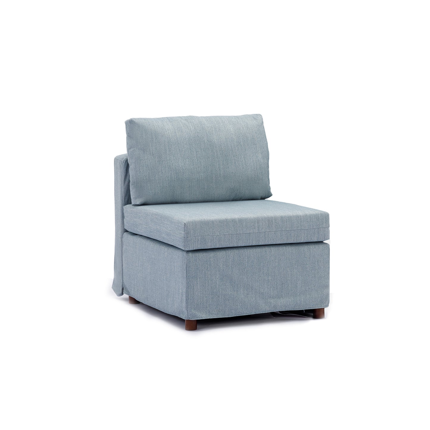 3 Seat Module Sectional Sofa Couch With 2 Ottoman,Seat Cushion and Back Cushion Removable and Washable,Light Blue