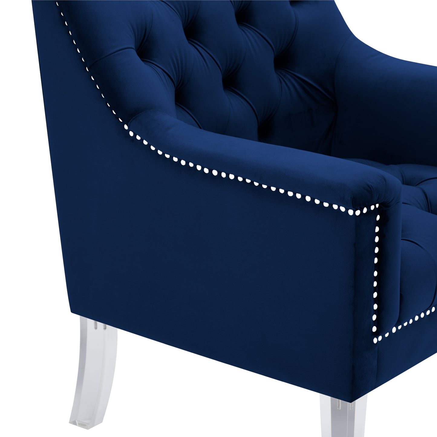 Living Room CHAIR Navy Blue Velvet