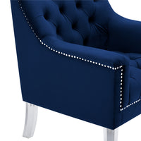 Living Room CHAIR Navy Blue Velvet