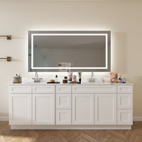 72 in. W x 36 in. H LED Large Rectangular Frameless Anti-Fog Bathroom Mirror Front & Backlit