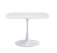 42.1"WHITE Table Mid-century Dining Table for 4-6 people With Round Mdf Table Top, Pedestal Dining Table, End Table Leisure Coffee Table