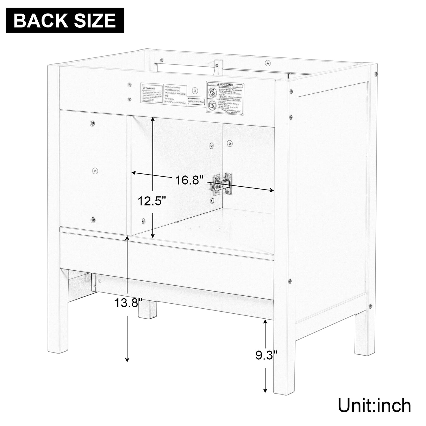 30" Bathroom Vanity Base Only, Solid Wood Frame, Bathroom Storage Cabinet with Doors and Drawers, Grey