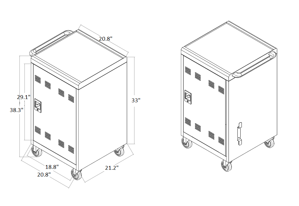 Mobile Charging Cart and Cabinet for Tablets Laptops 31+4-Device