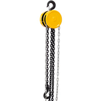 Chain hoist 2200lbs 1T capacity 10ft wIth 2 heavy duty hooks,Manual chain hoist steel construction,Yellow