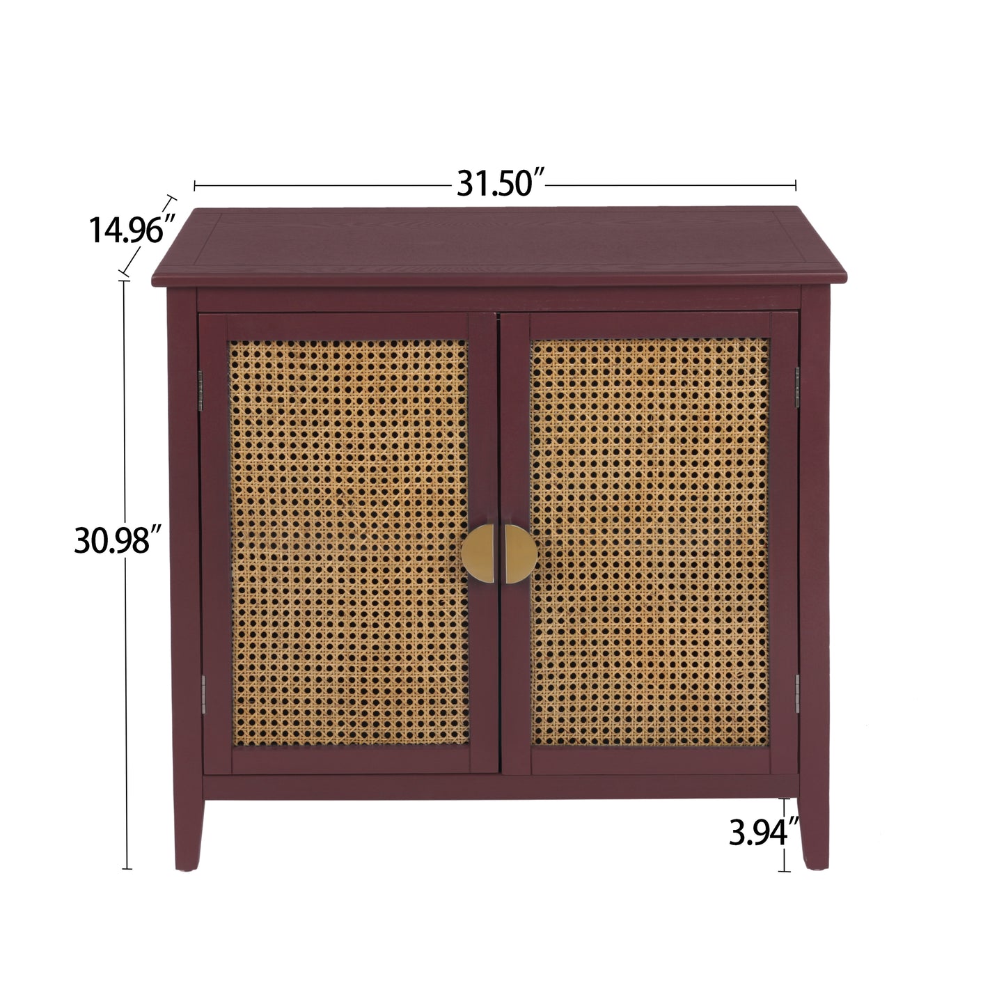 Set of 2, 2 Door Cabinet,Naturel Rattan,Suitable for Bedroom, Living Room, Study