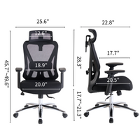 Ergonomic Office Desk Chair,Mesh High Back Computer Chair with Adjustable 3D Headrest & Lumbar Support & Flip-Up Arms Executive/Home/Study/Work Office Desk Chairs with Wheels