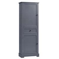 Bathroom Storage Cabinet, Tall Storage Cabinet with Two Doors and Drawer, Adjustable Shelf, Grey