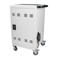 Mobile Charging Cart and Cabinet for Tablets Laptops 30-Device With Combination Lock(White)