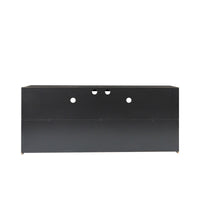 Black Modern contracted LED TV Cabinet with Storage Drawers，4 Storage Cabinet with Open Shelves for Living Room Bedroom