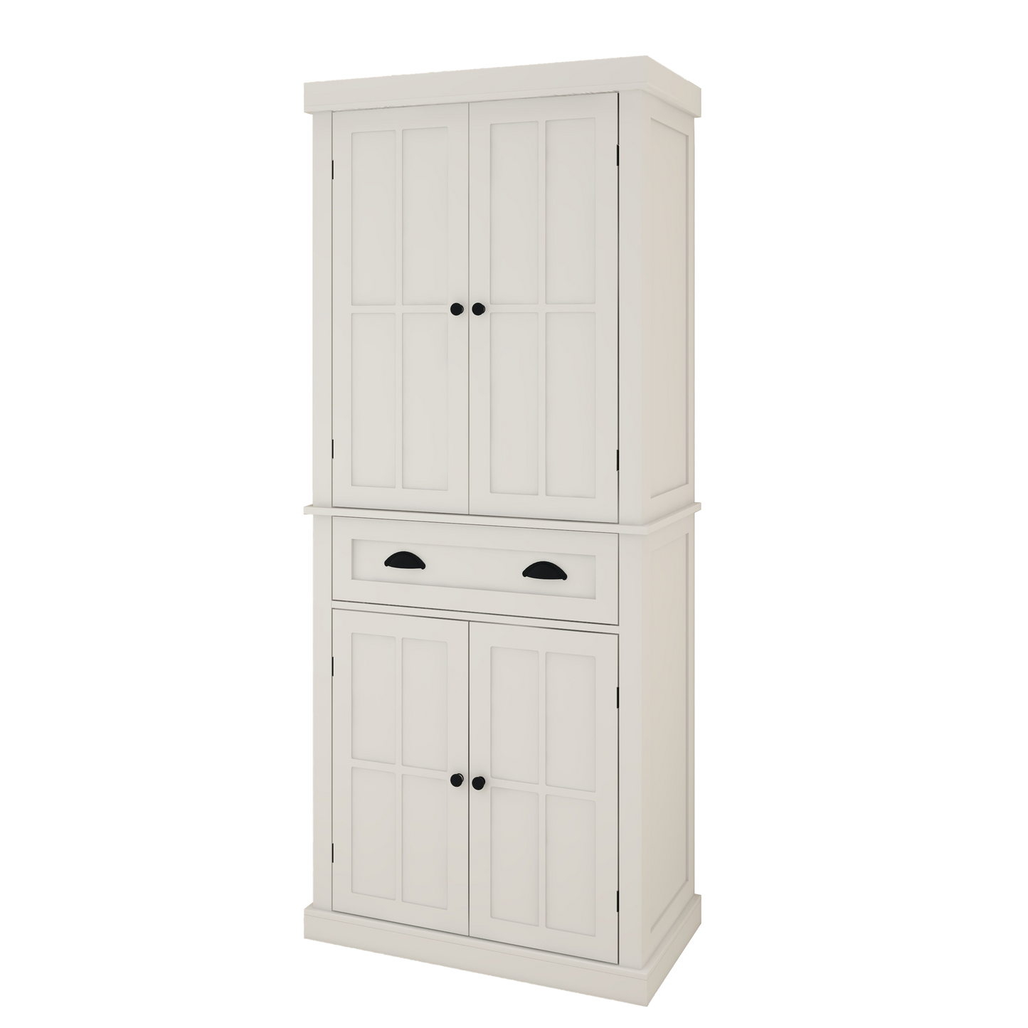 Four-door, one-drawer cabinet, Field grid model-White