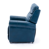 Lowell Navy Blue Leather Gel Lift Chair with Massage