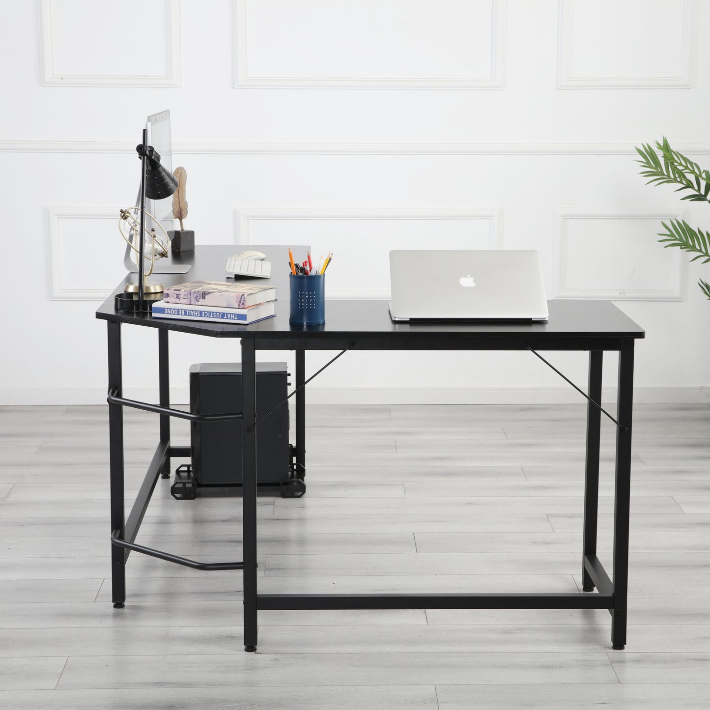 High quality safe and environmentally friendly office home school Black L-shaped corner desk